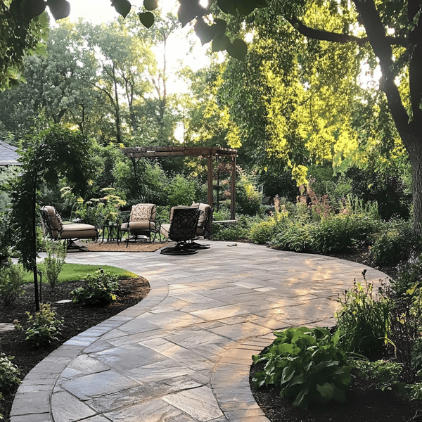 A patio built with paves at a Columbus, Ohio home